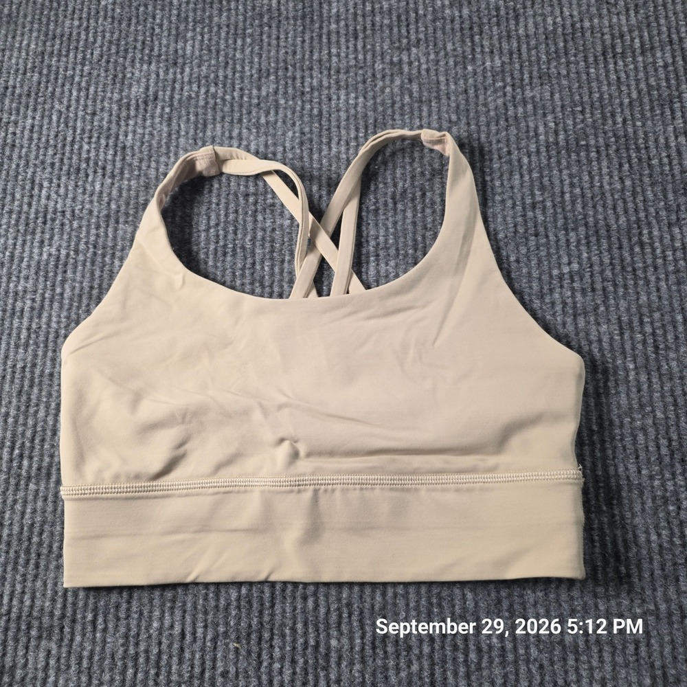 Lululemon Energy Bra Tan Beige Strappy Back Sports Bra Size 6 W5BE5S